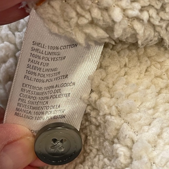 Original Weatherproof Vintage Shacket M Gray White Plaid Button Up Sherpa Lined - Picture 13 of 13